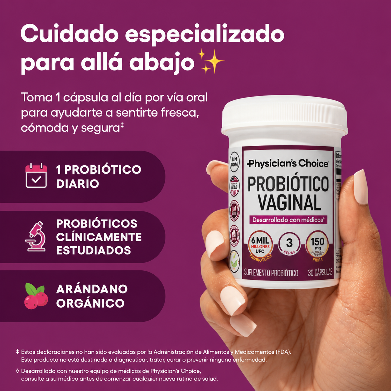 Probióticos vaginales para el mal olor, la picazón y el flujo abundante.