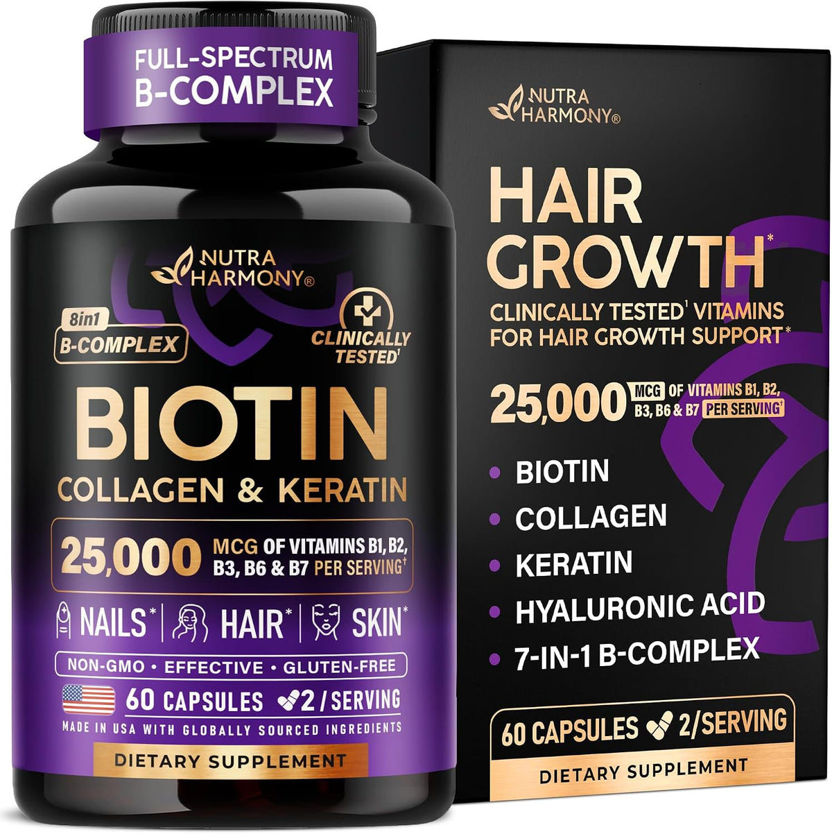 Cápsulas de Complejo Multivitamínico Para Cabello, Piel y Uñas