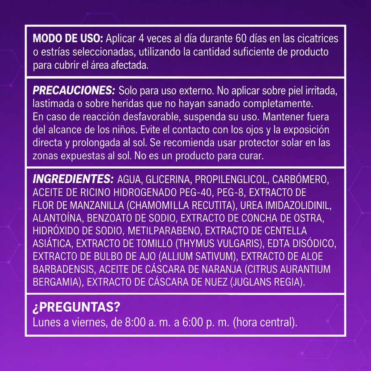 Gel Para Cicatrices y Estrías - Belleza y cuidado para una piel radiante