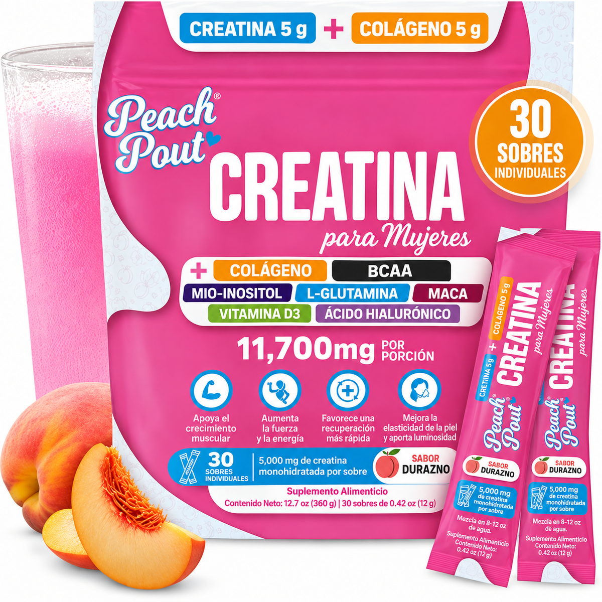 Creatina + Colágeno para Mujeres | Fuerza, Energía y Recuperación