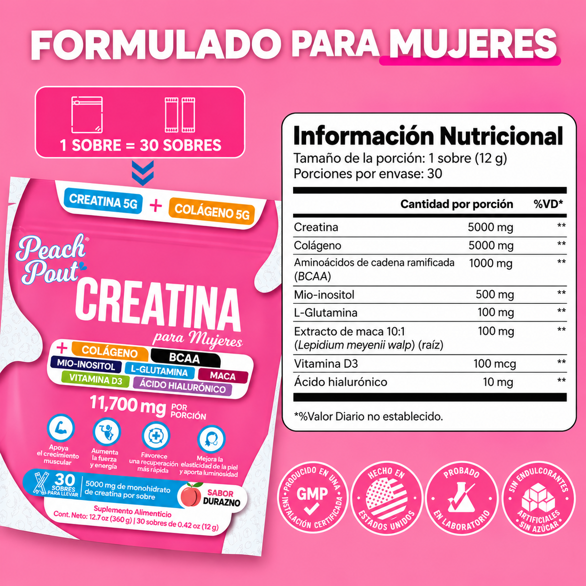 Creatina + Colágeno para Mujeres | Fuerza, Energía y Recuperación