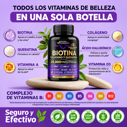 Cápsulas de Complejo Multivitamínico Para Cabello, Piel y Uñas
