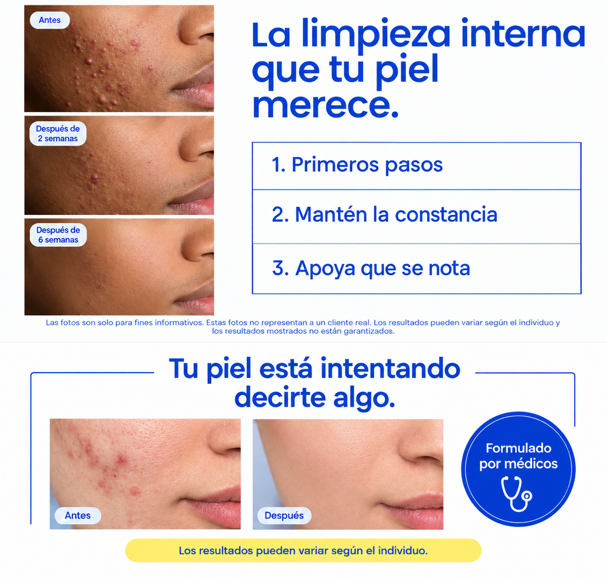 Suplemento vegano con zinc y probióticos para el equilibrio hormonal