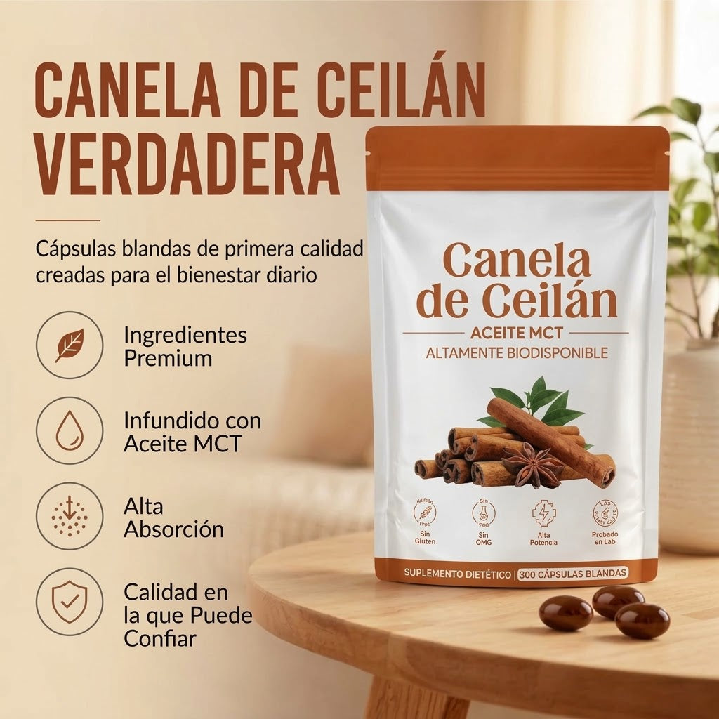Cápsulas blandas de canela de Ceilán