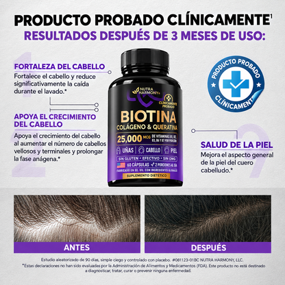 Cápsulas de Complejo Multivitamínico Para Cabello, Piel y Uñas